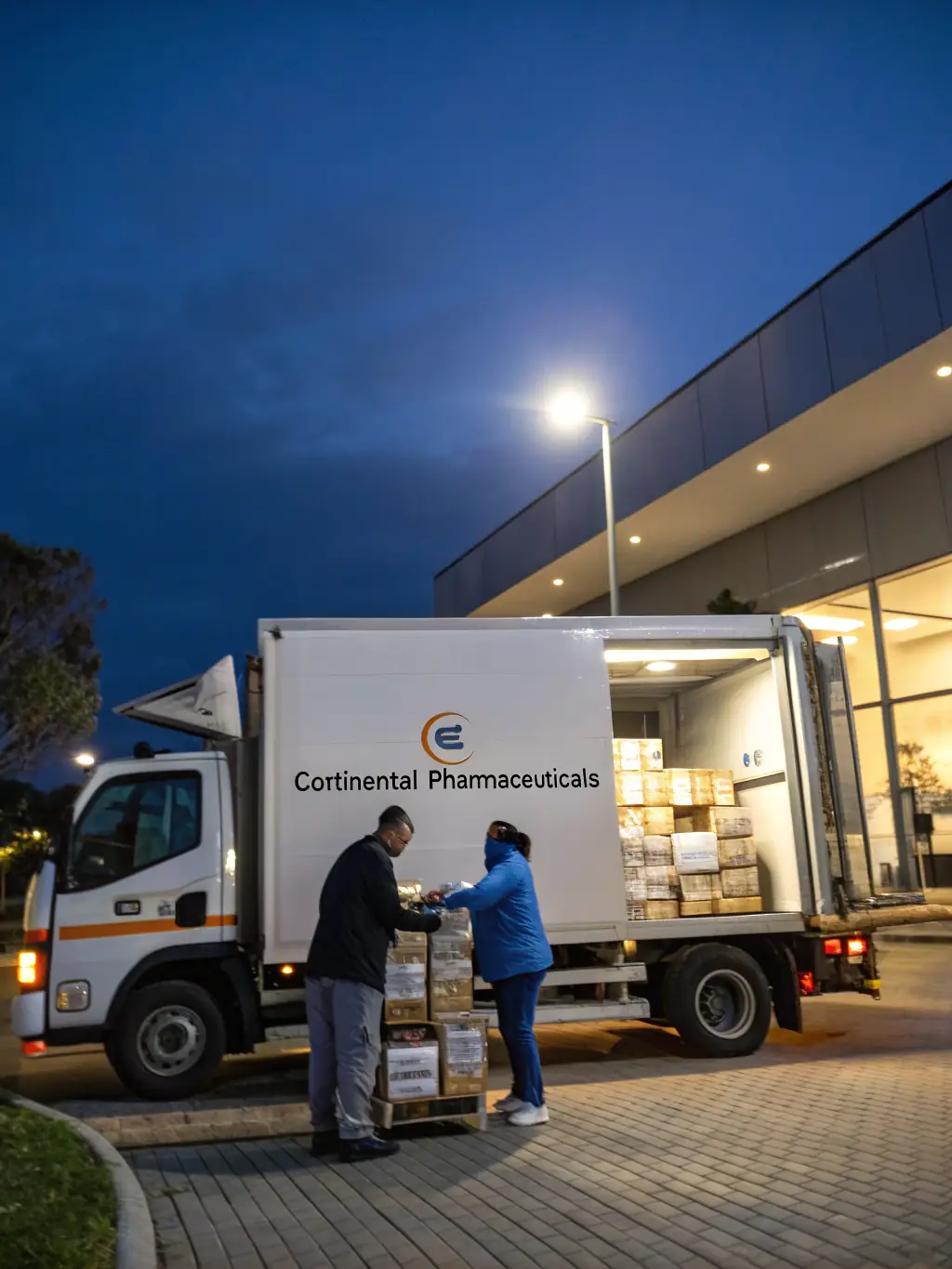 A secure, temperature-controlled container with pharmaceuticals being loaded into a Respected Dispatchers vehicle.