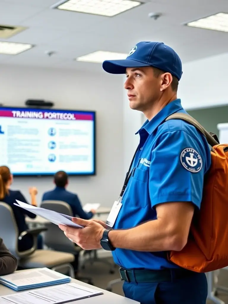 A Respected Dispatchers courier completing a comprehensive training module on handling medical equipment, with a focus on safety and proper handling techniques.